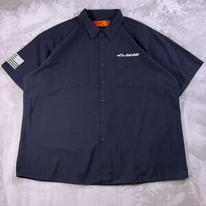 Orange County Choppers Road House Shirt Mens 3XL Navy Short Sleeve Button Front